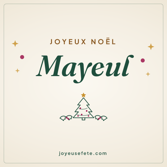 Image carrée « Joyeux Noël Mayeul » pour WhatsApp