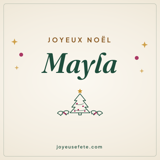 Image carrée « Joyeux Noël Mayla » pour WhatsApp