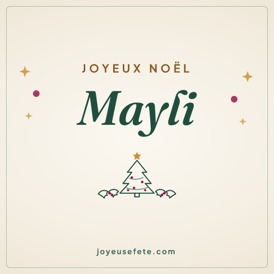 Image carrée « Joyeux Noël Mayli » pour WhatsApp