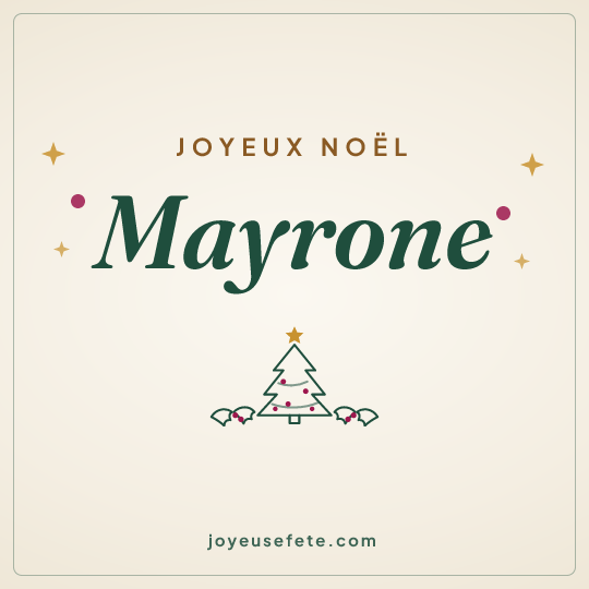 Image carrée « Joyeux Noël Mayrone » pour WhatsApp