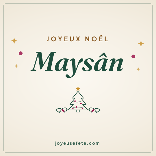 Image carrée « Joyeux Noël Maysân » pour WhatsApp