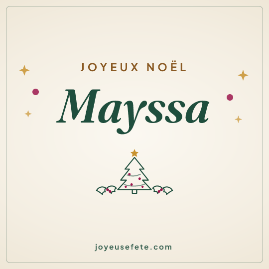 Image carrée « Joyeux Noël Mayssa » pour WhatsApp