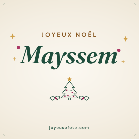 Image carrée « Joyeux Noël Mayssem » pour WhatsApp