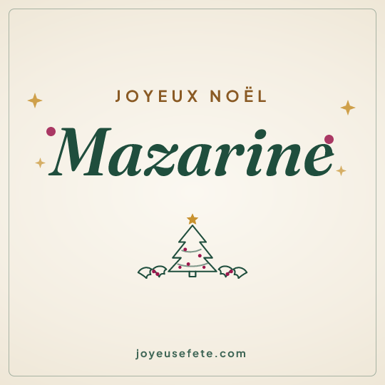 Image carrée « Joyeux Noël Mazarine » pour WhatsApp