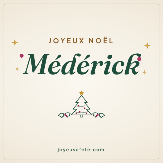 Image carrée « Joyeux Noël Médérick » pour WhatsApp