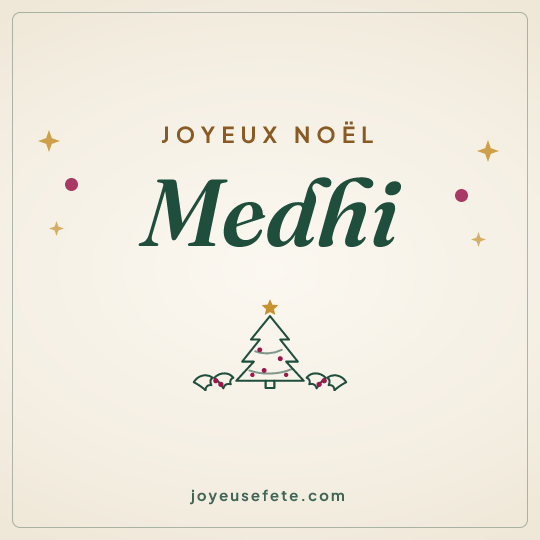 Image carrée « Joyeux Noël Medhi » pour WhatsApp