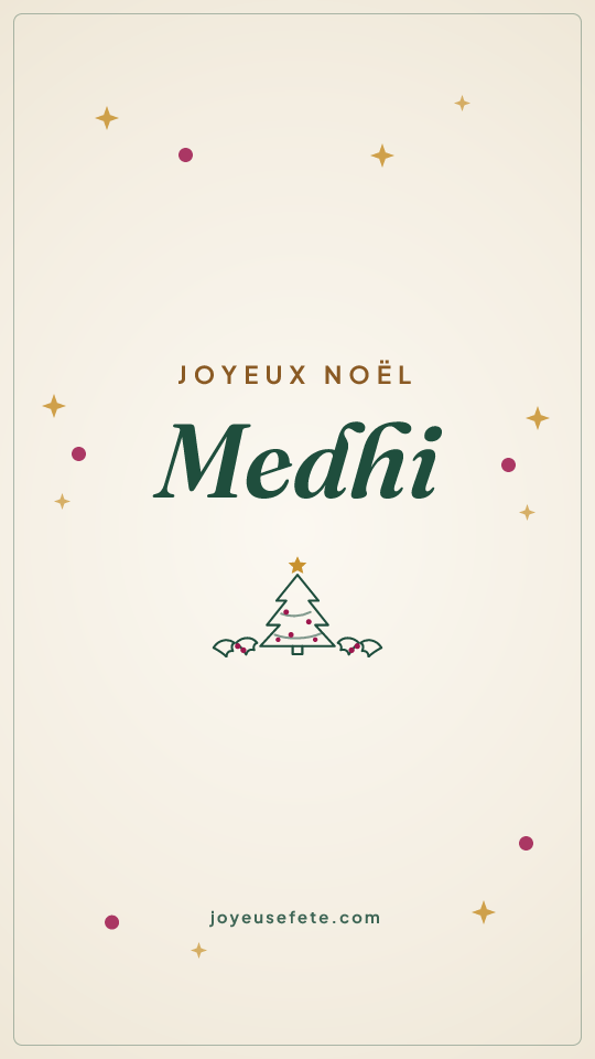 Image « Joyeux Noël Medhi » au format story