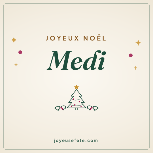 Image carrée « Joyeux Noël Medi » pour WhatsApp