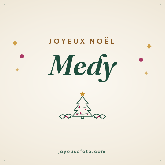 Image carrée « Joyeux Noël Medy » pour WhatsApp