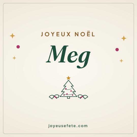 Image carrée « Joyeux Noël Meg » pour WhatsApp