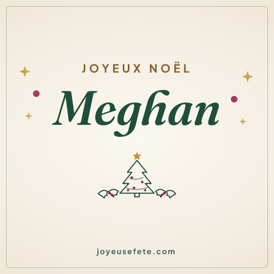 Image carrée « Joyeux Noël Meghan » pour WhatsApp