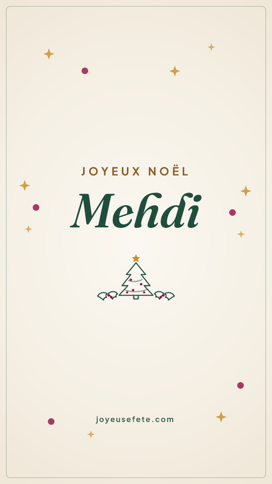 Image « Joyeux Noël Mehdi » au format story