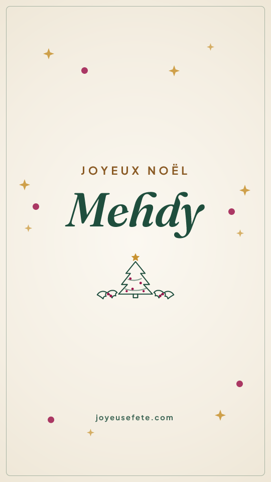 Image « Joyeux Noël Mehdy » au format story