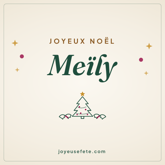 Image carrée « Joyeux Noël Meïly » pour WhatsApp