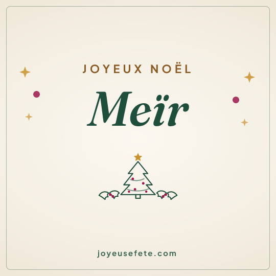 Image carrée « Joyeux Noël Meïr » pour WhatsApp