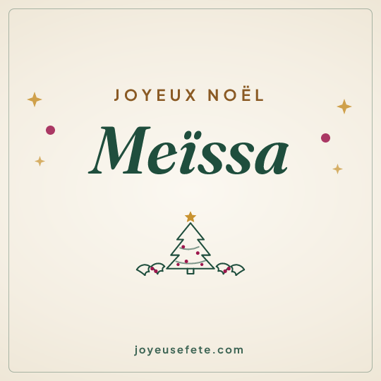 Image carrée « Joyeux Noël Meïssa » pour WhatsApp