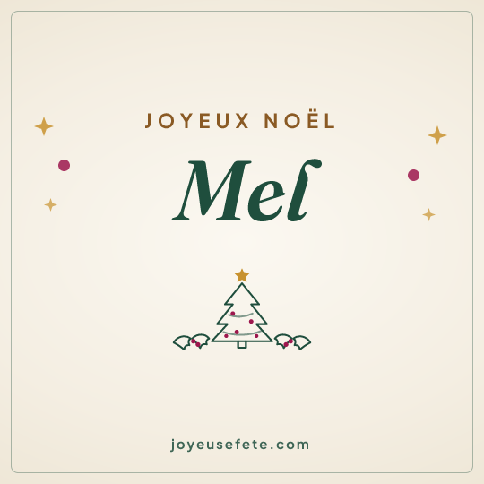 Image carrée « Joyeux Noël Mel » pour WhatsApp