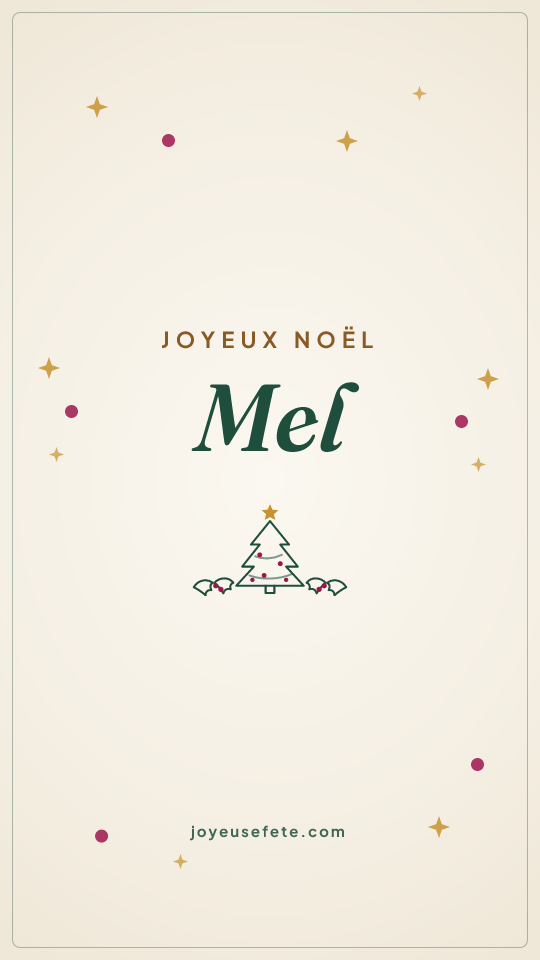 Image « Joyeux Noël Mel » au format story