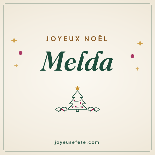 Image carrée « Joyeux Noël Melda » pour WhatsApp