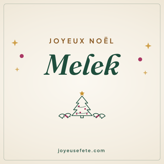 Image carrée « Joyeux Noël Melek » pour WhatsApp