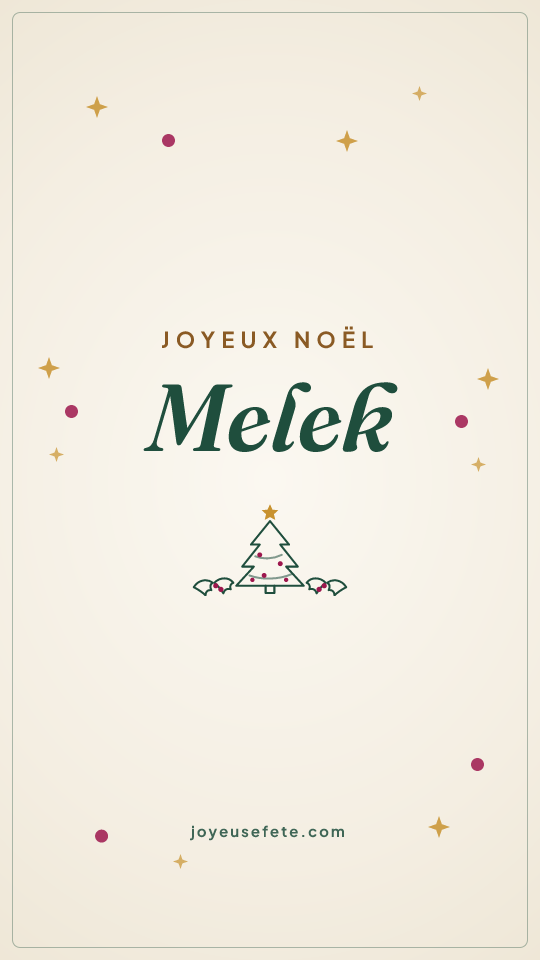 Image « Joyeux Noël Melek » au format story