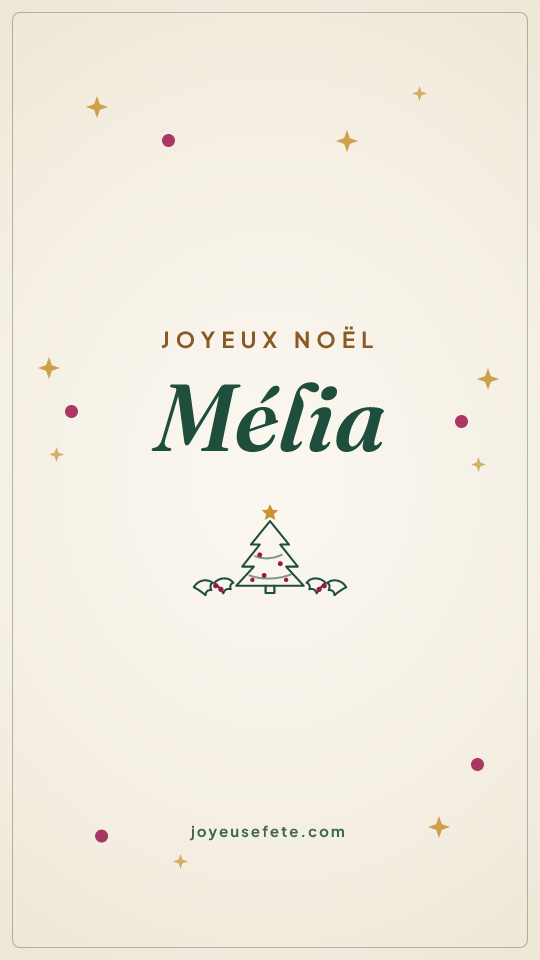 Image « Joyeux Noël Mélia » au format story