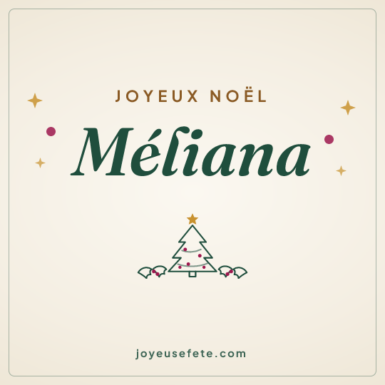 Image carrée « Joyeux Noël Méliana » pour WhatsApp