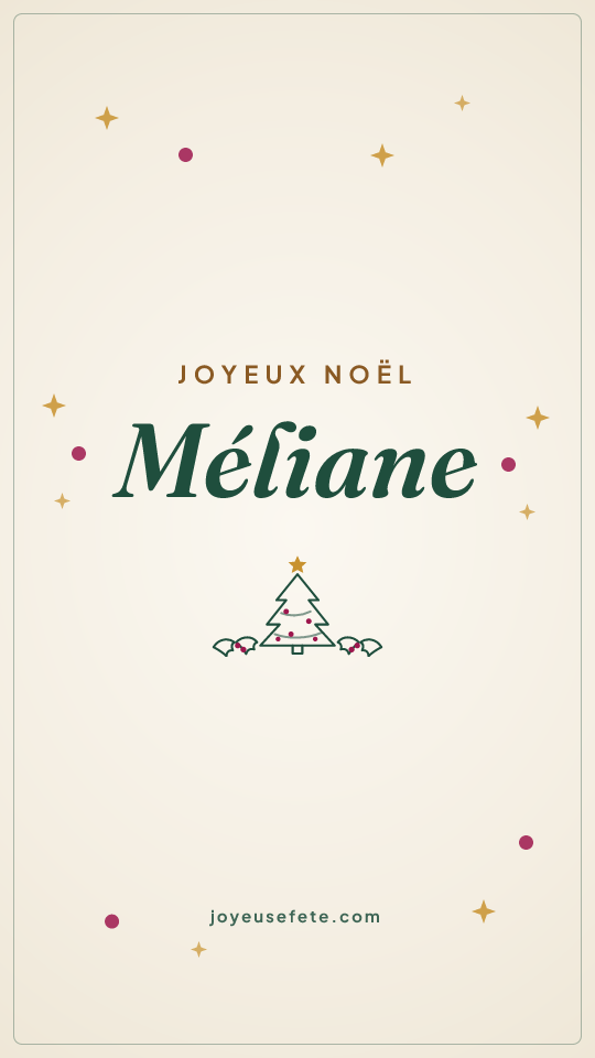 Image « Joyeux Noël Méliane » au format story