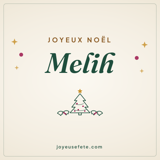Image carrée « Joyeux Noël Melih » pour WhatsApp