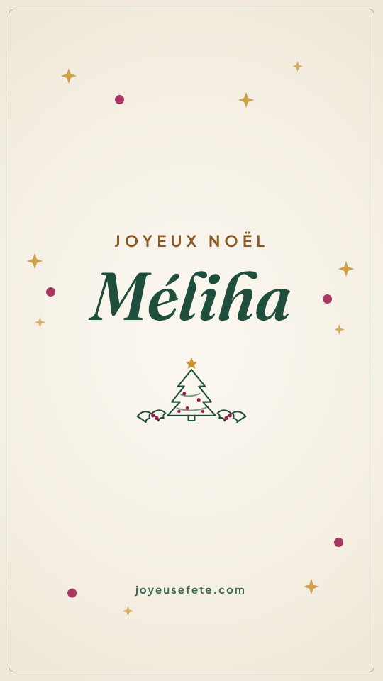 Image « Joyeux Noël Méliha » au format story
