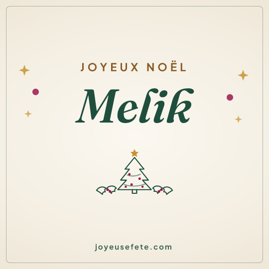 Image carrée « Joyeux Noël Melik » pour WhatsApp
