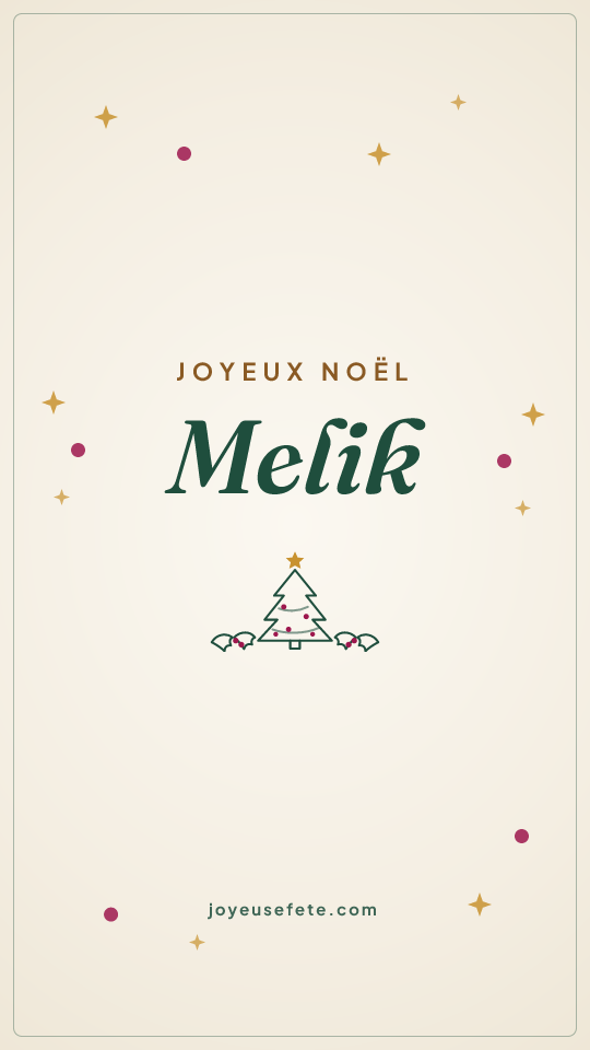 Image « Joyeux Noël Melik » au format story