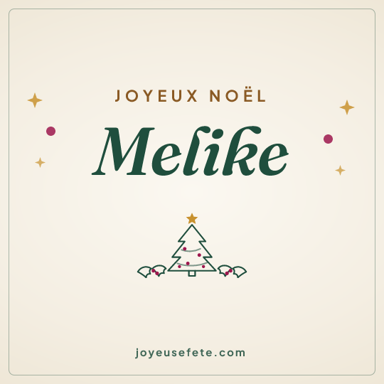Image carrée « Joyeux Noël Melike » pour WhatsApp