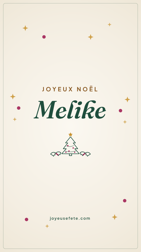 Image « Joyeux Noël Melike » au format story