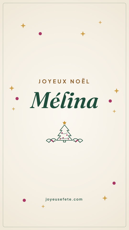 Image « Joyeux Noël Mélina » au format story