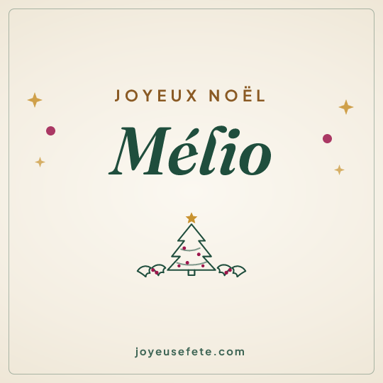 Image carrée « Joyeux Noël Mélio » pour WhatsApp