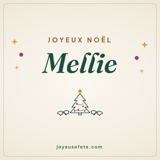 Image carrée « Joyeux Noël Mellie » pour WhatsApp