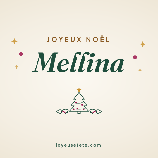 Image carrée « Joyeux Noël Mellina » pour WhatsApp