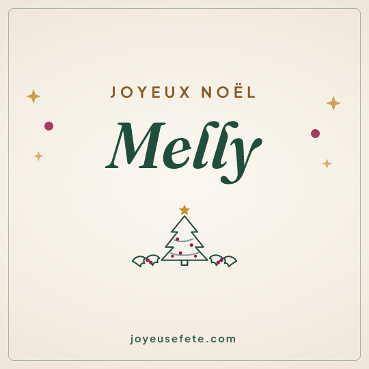 Image carrée « Joyeux Noël Melly » pour WhatsApp