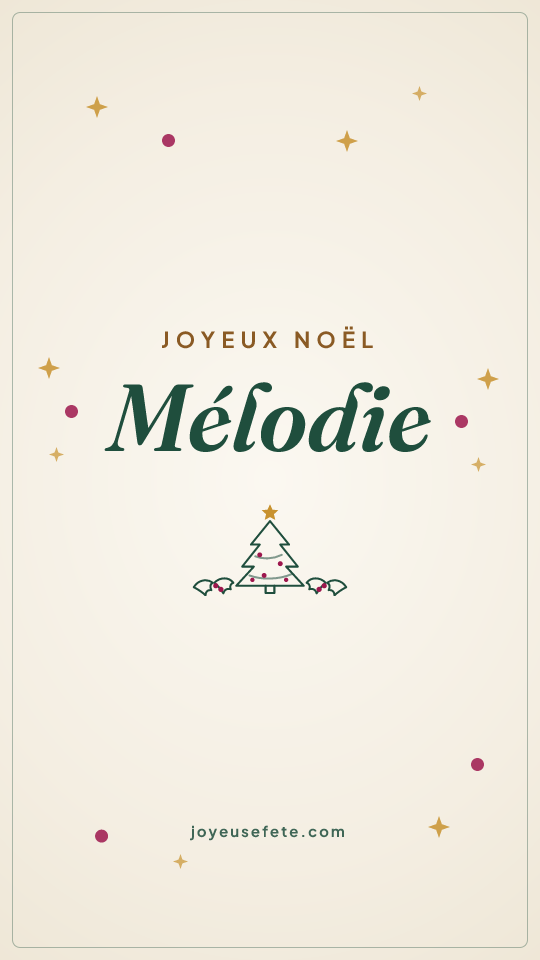 Image « Joyeux Noël Mélodie » au format story