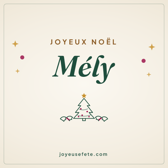 Image carrée « Joyeux Noël Mély » pour WhatsApp