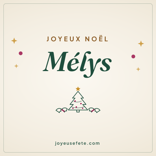 Image carrée « Joyeux Noël Mélys » pour WhatsApp