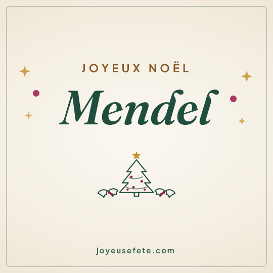 Image carrée « Joyeux Noël Mendel » pour WhatsApp