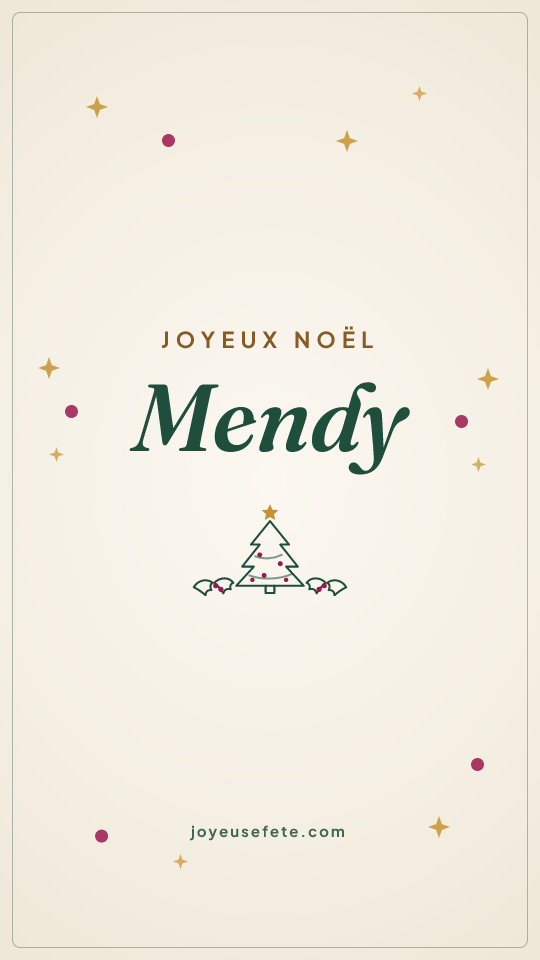 Image « Joyeux Noël Mendy » au format story