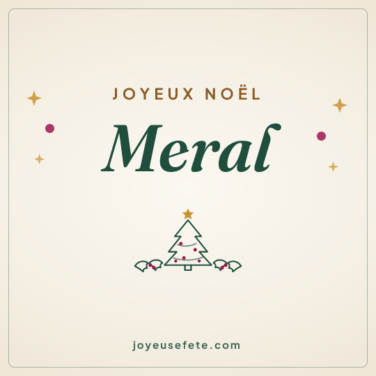 Image carrée « Joyeux Noël Meral » pour WhatsApp