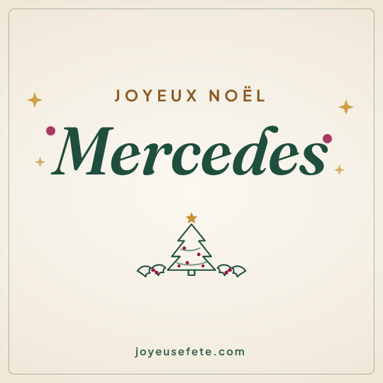 Image carrée « Joyeux Noël Mercedes » pour WhatsApp