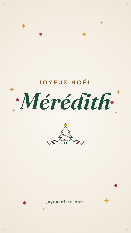 Image « Joyeux Noël Mérédith » au format story