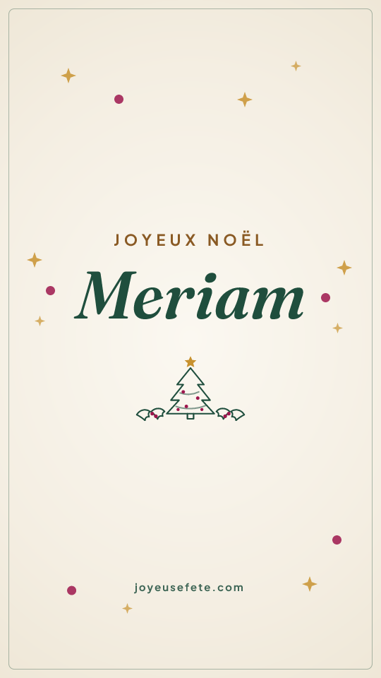 Image « Joyeux Noël Meriam » au format story