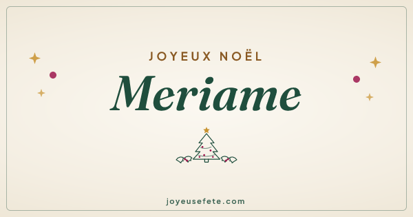 Image « Joyeux Noël Meriame » au format large