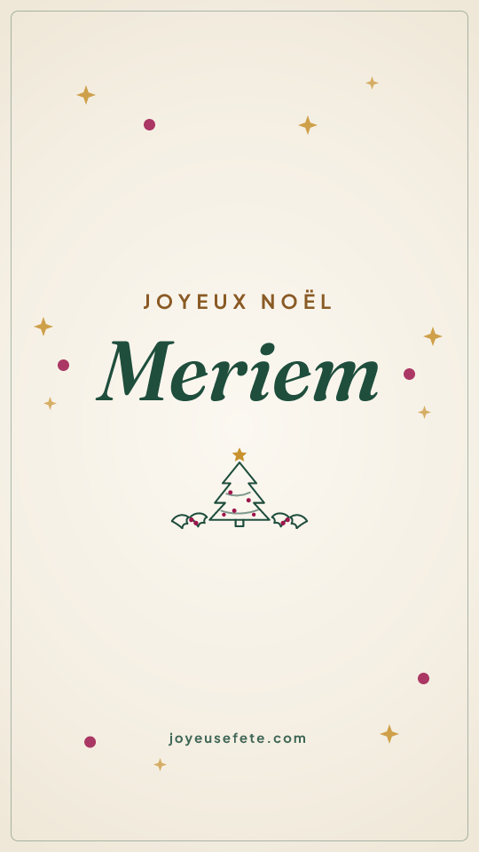 Image « Joyeux Noël Meriem » au format story